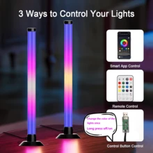 2pcs RGB LED Light Strips, Desktop Ambient Lighting, 3 Control Modes, Music Sync, DIY Modes, Timer Function, Suitable For Living Room, Bedroom, Gaming Room, Great Gift - Multi-color light - View 5