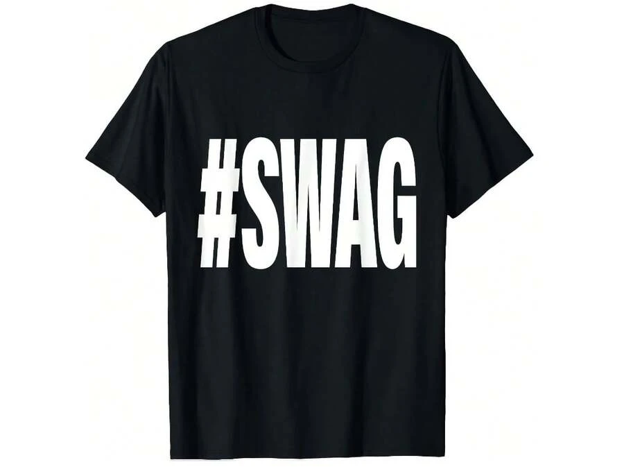 Unisex Pure Cotton T-Shirt Swag Y2K T-Shirt Men Top Casual Crew Neck, Slight Stretch Fabric, Regular Fit, Print Pattern, All-Season Soft Cotton, Casual Daily Wear, Lightweight, Breathable Fabric, Cute , Perfect For Vacation, Blusas Para Mujer, Playeras De Mujer - 黑色8 - 查看 1