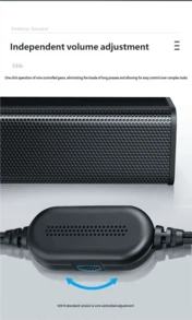 HP WS10 Speaker Modern Style Metal Long Strip Speaker Heavy Bass Audio Computer Cellphone TV Laptop Surround Sound Home Powerful Volume Speaker Original HP Speaker - 查看 9