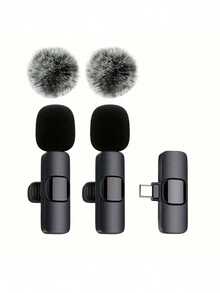 Microphone cài áo không dây, tương thích với iPhone/Android/USB-C, cắm là dùng ngay, lý tưởng cho ghi âm/quay video, phát trực tiếp, phỏng vấn, làm quà Giáng sinh, hát karaoke, podcast, ASMR, và sử dụng với máy tính. - Xem 19