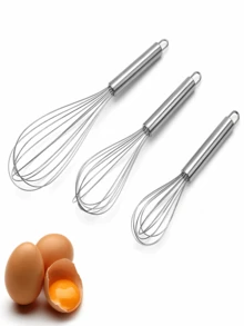 Que đánh trứng bằng thép không gỉ, chống dính, chống gỉ sét, thích hợp để đánh trứng, kem, bột, máy trộn đa năng. - Bạc - Xem 4