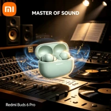 Redmi Buds 6 Pro 无线耳机，配备主动降噪和空间音频技术。充电盒内置 480mAh 电池，可提供长达 36 小时的续航时间。支持快速充电。IP54 级防尘防水。蓝牙 5.4 连接。音质出色。 - 查看 14