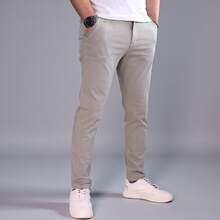 Pantalón Skinny de Gabardina Stretch para Hombre John Silver - Gris Claro - Ver 4