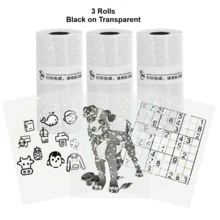 Giấy in nhãn nhiệt tự dính chấm hologram trong suốt, tương thích với máy in bỏ túi mini Phomemo M02/M02 Pro/M02S/M03/M03AS/M04S/P2S, giấy in nhãn chống thấm nước. - Xem 3