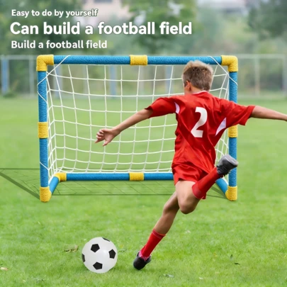 Portería de fútbol 2 en 1, ideal para actividades deportivas en interiores y exteriores, una opción perfecta para fitness y juegos con la pelota - Portátil y fácil de montar - Ideal para jugar en interiores y exteriores, diversión familiar y regalos de cumpleaños.