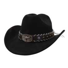 Classic Cowboy Hat For Men Women Brown/Black/Tan Western Style,Wide Brim Felt Fedora With Braided Leather Band & Adjustable Chin Strap, UV Protection Vintage Style Sun Hat For Men Women, Rodeo & Outdoor Use - Multicolor - View 11
