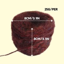 Sợi mohair bóng Cheonet 25g/cuộn, thích hợp để đan áo len, khăn quàng cổ, mũ, chăn. - Lông cừu Mohair lấp lánh - Xem 6