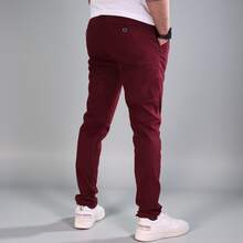 Stretch Gabardine Skinny Pants For Men John Silver - 紫紅色 - 查看 3