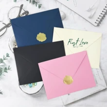 A7 Pink Invitation Envelopes 5x7 With Gold Seal Stickers, V-Flap Thick Paper Mailing Envelopes For Wedding Invitations, Shower, Birthday, Graduation, Thank You Cards, Announcements, Holiday Cards, Greeting Cards 5.28 X 7.13 Inches - Pink Envelopes - View 5