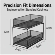 Large 2-Tier Bathroom Storage Rack, Bathroom Shelf Organizer, Shower Storage Holder, Toilet Shampoo Basket, Freestanding Storage Caddy,Multi-Use Metal Mesh Storage Basket - Black - View 3