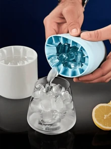 粉色硅胶便携式冰模，3D圆柱形制冰器，带防漏盖，易脱模硅胶冰格，多隔层桶形设计，可重复使用，适用于冰箱冷冻，一年四季居家/酒吧/俱乐部/户外夏季派对和冬季假日聚会的必备品，热饮和鸡尾酒配件，厨房配件，厨房用品，假日必备，夏季 - 彩色 - 查看 9