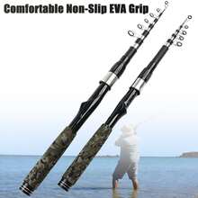 SEACHASER Caña de pescar telescópica, acción media, 1,85 m/2,13 m, 129 g~170 g, adecuada para pez serpiente, perca, etc., tanto para pesca de agua dulce como salada. - Negro - Ver 9