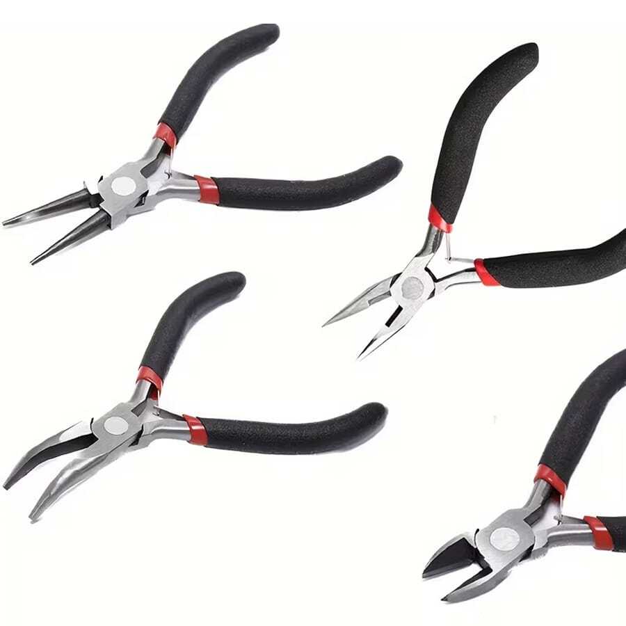 Bộ kìm làm trang sức chuyên nghiệp 3/2/1 món, bao gồm kìm cắt chéo/kìm mũi tròn/kìm mũi nhọn, kìm chính xác đa chức năng (có chức năng tuốt và quấn dây, dùng để làm trang sức thủ công, xâu hạt và uốn & gia công dây dẹt), phù hợp cho người đam mê, thợ kim hoàn và các xưởng làm việc tại nhà.