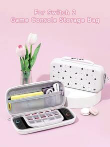 1pc Caparol Polka Dot Floral Print Protective Case, Compatible With New Switch 2 (2025), Switch NS/Switch OLED, Suitable For Switch 2 Game Console Accessories, Family Pack, Storage Bag, Switch Protective Case, Romantic Gift For Switch Players - Multicolor - View 5