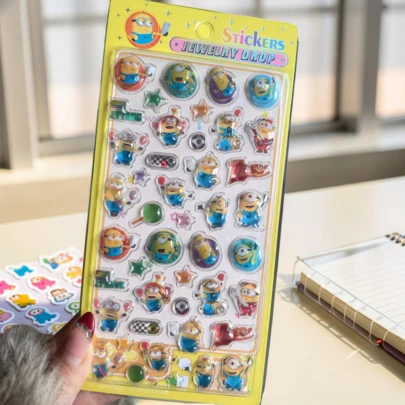 Bộ sticker 3D lập thể, sticker hoạt hình 3D dễ thương làm từ nhựa epoxy, thích hợp cho điện thoại thông minh, laptop, cốc, nghệ thuật sticker, bề mặt nhẵn, nhựa chất lượng cao, sticker thủ công, sticker tự dính, dành cho người yêu thích văn phòng phẩm, người đam mê DIY.