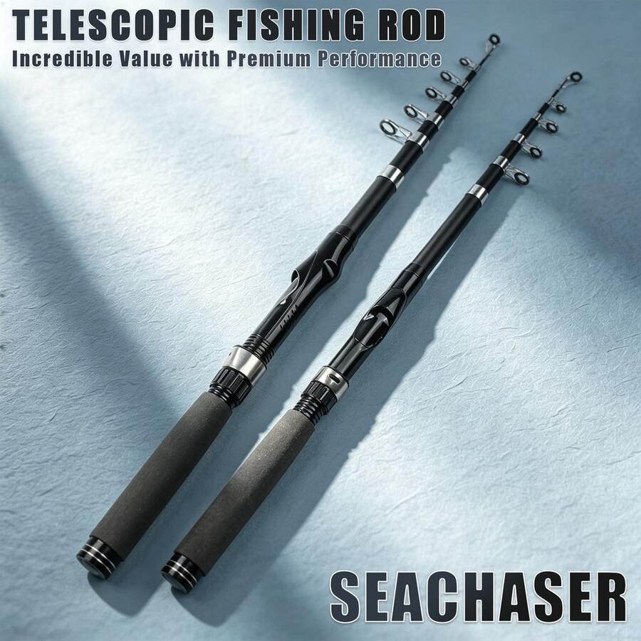 SEACHASER Cần câu cá dạng ống lồng, độ cứng M, dài 6.07FT/6.99FT, thích hợp câu cá lóc, cá vược, v.v., dùng được cả ở nước ngọt và nước mặn.