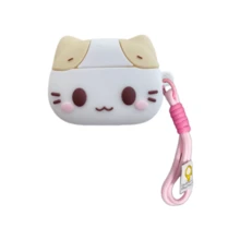 Estuche para auriculares con forma de gato, adecuado para los últimos modelos Apple Pro 3 y Air 1/2/3/4/Pro/Pro 2, accesorio imprescindible para mascotas para los propietarios de gatos - Beis - Ver 10