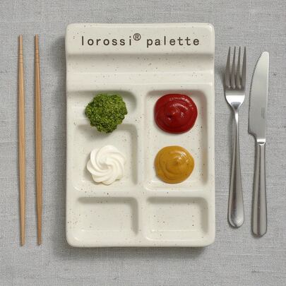 多功能陶瓷五格分隔调味碟，北欧简约ins风酱料蘸酱盘，适用于番茄酱、芥末酱、沙拉酱等，厨房、餐厅、烧烤、派对、开胃菜托盘、餐具