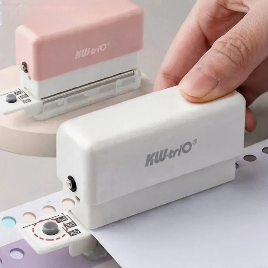 1pc A5/B5/A4 Paper Punch, Can Punch 6 Holes At Once, Suitable For Handmade Photo Album, Loose-Leaf Notebook, Available In Multiple Colors - Multicolor - View 1
