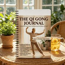 1pc Spiral Bound Qigong Diary Notebook, 21-Day Challenge Tracker To Boost Vitality, Balance And Flexibility, Low-Intensity Exercise Log For Overall Wellness, Suitable For Beginners And Seniors - A - View 2
