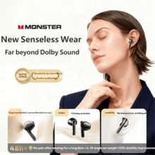 Monster Q11 Bluetooth Earphones Smart Sound Control Music HiFi Effect Call HD Earpods Voice Dual Microphone Semi-ear Headsets Gaming Sports Wireless Earbuds Original Monster Bluetooth Headphone - 查看 8