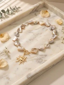 1 buah Kalung Kerang Pantai Musim Panas Gaya Bohemian, Perhiasan untuk Wanita, Cocok untuk Aksesori Wanita di Jalanan, Pesta, dan Pantai (Kerang Alami Mungkin Memiliki Sedikit Variasi Ukuran dan Ketidaksempurnaan Kecil) - Cinta - View 3