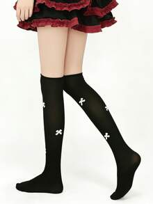 1/2 Pairs White Butterfly Cute Long Socks, Suitable For Spring And Summer - Multicolor - View 7