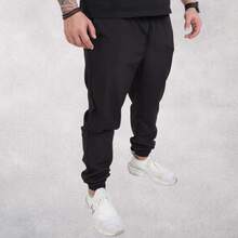 Men's Premium Tactel Pants 100% Polyester | Fitness, Running, Maximum Comfort - 黑色 + 寶藍色 - 查看 3