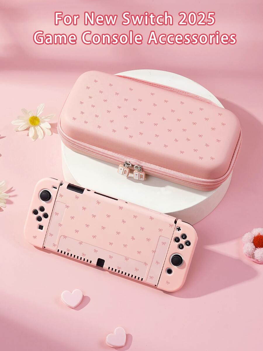 Accessories For Nintendo Switch 2 (2025), Cute Luxury Y2K Bow Design, Compatible With Switch 2/Switch OLED/Switch NS Protective Case, Storage Bag, Cartridge Holder Case, Protect Your Console, Best Gift For Switch Players, Valentine's Day Gift - Multicolor - View 1
