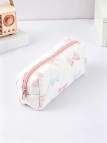 1 Hộp bút hình chữ nhật dài, thiết kế sáng tạo - Trang trí họa tiết nơ, quả anh đào và hoa, hộp đựng văn phòng phẩm di động thời trang, vật dụng cần thiết cho học sinh - Hộp đựng bút chuyên dụng cho học sinh - Vật dụng thiết yếu cho mùa tựu trường. - Hộp bút hình hoa - Xem 9