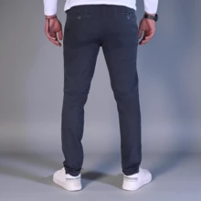 Stretch Gabardine Skinny Pants For Men John Silver - Dark Grey - View 2