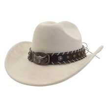 Classic Cowboy Hat For Men Women Brown/Black/Tan Western Style,Wide Brim Felt Fedora With Braided Leather Band & Adjustable Chin Strap, UV Protection Vintage Style Sun Hat For Men Women, Rodeo & Outdoor Use - Multicolor - View 10