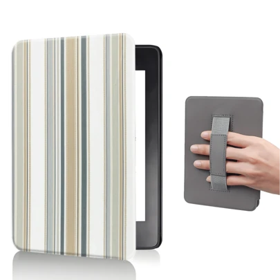 Ốp bảo vệ kẻ sọc phù hợp cho Kindle Paperwhite 7/6.8/6 inch (thế hệ thứ 12/11/10/7/6/5 - 2024) | Phụ kiện Kindle E-Reader Colorsoft Signature Edition, ốp bảo vệ tối giản dễ thương, nhẹ | Ốp bảo vệ mỏng, thích hợp làm quà tặng cho đồng nghiệp và bạn bè