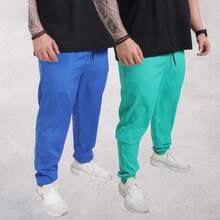 Men's Premium Tactel Pants 100% Polyester | Fitness, Running, Maximum Comfort - 皇家藍 + 水綠色 - 查看 1