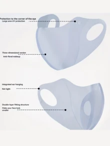 1 pieza/2 piezas/5 piezas Máscara facial de seda de hielo con protección UV, máscara facial transpirable a prueba de sol para mujeres, máscara protectora contra el sol para ciclismo de verano, protección ocular transpirable - Multicolor - Ver 5