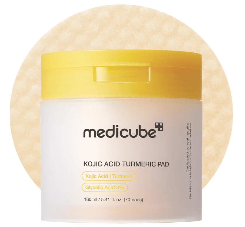 Medicube Kojic Acid Turmeric Clarifying Toner Pad For Troubled Skin & Use After Spot Care | Soothing & Calming With Kojic Acid, Turmeric, Niacinamide, And Glycolic Acid | Korean Skin Care - 70 Pads - 薑黃片 70片裝(1包) - 查看 1
