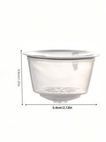 1/2/3/5/10 piezas Cápsulas de café reutilizables y transparentes compatibles - Ahorre dinero y reduzca los residuos con un diseño fácil de rellenar - blanco transparente - Ver 3