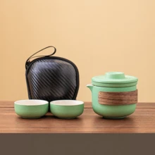 户外便携式茶具，旅行茶具，精巧功夫茶具，家居桌面装饰配件，适合送礼，可作咖啡杯和茶壶使用 - 彩色 - 查看 12