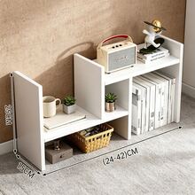Kawaii Style Double H Plant Display Desktop Storage Shelf, Adjustable Stackable Desk Organizer, Space Saving Storage Rack For Bedroom, Office, Dormitory, Study Desk Stationery & Home Decoration Storage - 白色 - 查看 2