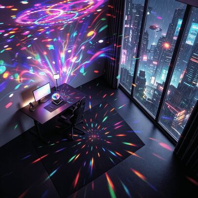 1 đèn cầu ma thuật RGB có chân đế điều chỉnh được, kích thước 13.5*9.2cm, chất liệu ABS bền chắc chống rơi vỡ, chao đèn pha lê trong suốt cao cấp, bao gồm cáp USB, đèn chiếu sân khấu hình cầu disco xoay 7 chế độ chiếu sáng RGB đầy màu sắc, điều khiển bằng giọng nói và phát nhạc đồng bộ, đèn sân khấu đa chế độ chiếu sáng cho hội nghị thường niên công ty, hội nghị đại lý, lễ trao giải, trang trí địa điểm.