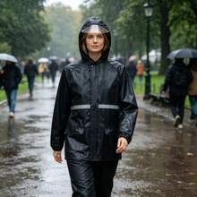 Impermeable separable para adultos, Ropa impermeable para bicicleta eléctrica de Body completo, Conjunto de pantalones impermeables para construcción/pesca, Ropa impermeable gruesa para exteriores - Impermeable dividido - Ver 5