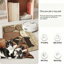 1-Pack Of 3 Cat Print Pet Food Mats, Highly Absorbent And Quick-Drying, Easy To Clean, Non-Slip Rubber Bottom Pet Mat, Suitable For All Seasons, Can Be Used As A Dog/Cat Cage Mat - Multicolor - View 3