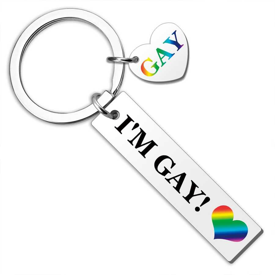 Móc khóa cầu vồng LGBTQ, món quà thú vị và độc đáo dành cho phụ nữ, nam giới, các cặp đôi, bạn trai, bạn gái. - Nhiều màu - Xem 1