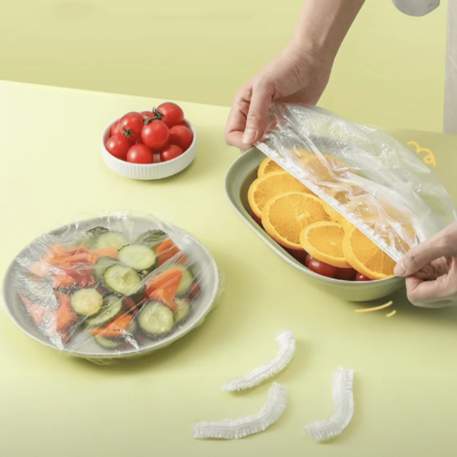 500pcs Food Preservation Lids, Suitable For Any Plate With A Diameter Of 40 Centimeters, Can Be Used For Fruits And Other Items. They Have Waterproof And Sealing Functions, Are Not Prone To Dripping Or Leaking, Are Sturdy And Durable, And Have High Visibility. - Transparent - View 1