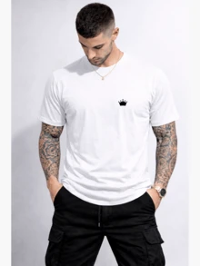 Printed Shirts For Men And Unisex, Short-Sleeved T-Shirts, Crew Neck Shirts, 100% Cotton 30.1 - White - View 2