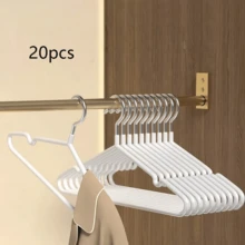 1包 1个/10个/20个室内衣架，家用无缝简约衣架，带凹槽的金属成人防滑浸塑衣架 - 彩色 - 查看 14