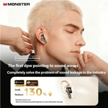 Monster Q11 Bluetooth Earphones Smart Sound Control Music HiFi Effect Call HD Earpods Voice Dual Microphone Semi-ear Headsets Gaming Sports Wireless Earbuds Original Monster Bluetooth Headphone - 查看 3