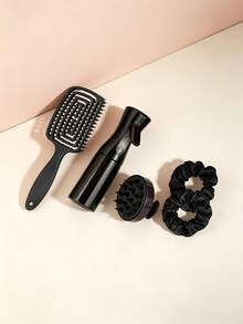 5 PIEZAS Juego de peines para el cabello de estilo casual, (6.8 Oz/200 Ml) Botella de spray de niebla continua, Peine suave, Diseño hueco, Cerdas de nailon, Mango de plástico ABS adecuado para diseño de peinados y uso por estilistas - Multicolor - Ver 4