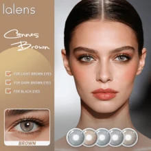 LEERMOO 1 Cặp Kính Áp Kính Dùng Một Lần 6 Tháng Đường Kính 14.5mm, Độ Cong Cơ Bản 8.6mm, Đồng Tử Nhỏ Màu Nâu Galaxy, Phù Hợp Cho Mắt Sáng và Mắt Tối, Hiệu Ứng Tự Nhiên Cho Trang Điểm Hàng Ngày Và Cosplay - Cannes Brown - Xem 3