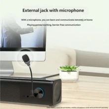 HP WS10 Speaker Modern Style Metal Long Strip Speaker Heavy Bass Audio Computer Cellphone TV Laptop Surround Sound Home Powerful Volume Speaker Original HP Speaker - 查看 7